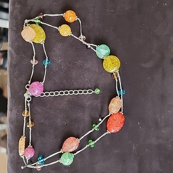 Multi Colored Sparkly Adjustable Necklace - Picture 2 of 3